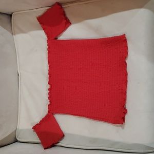 Red Off the Shoulder Top